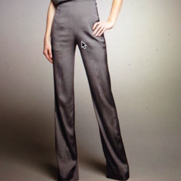 Donna Karan Pants - Donna Karan New York Grey Satin Pants 8 NWOT